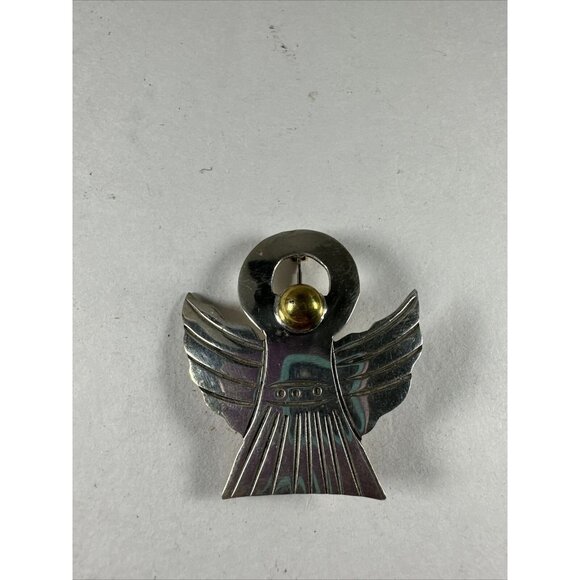 Gold and Silver Angel Pendant Mexico 925 - Picture 2 of 4